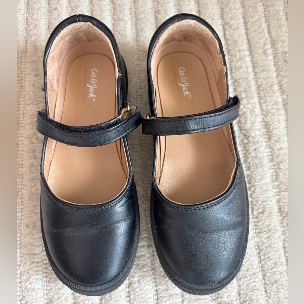 Cat & Jack Black Kids Mary Jane Shoes, Girls size 13, GUC - Picture 2 of 6